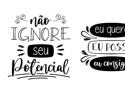 Motivational Vector Lettering Posters brazilian illustrator lettering motivational portuguese poster vector