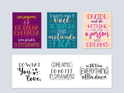 Dreams do no fit in drawers. aspirations brave brazilian decoration decorative encouraging handmade handwriting handwritten illustration inspirational lessons lettering life love motivational phrase portuguese poster self help