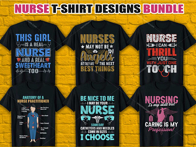 NURSE T SHIRT DESIGN BUNDLE 3d branding graphic design logo motion graphics nurse shirts