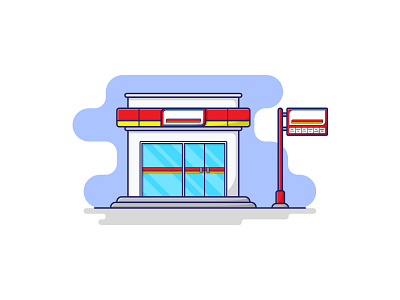 Minimarket 2 alfamart design flat flat illustration grocery store illustration indomaret indomart minimarket store supermarket vector