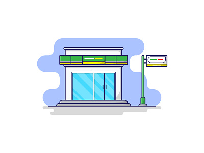 Minimarket 5 alfamart indomaret ceriamart design flat flat illustration grocery store illustration minimarket store supermarket vector