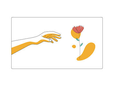 reach art design flower graphic hand illustration line minimalist reach vector