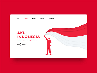 Aku Indonesia design flag home independence indonesia landing page patriotic pledge proud red ui ux youth
