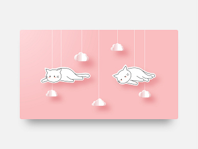 Dream cat catlover cute design flat flat illustration graphic illustration papercut pastel pet vector white