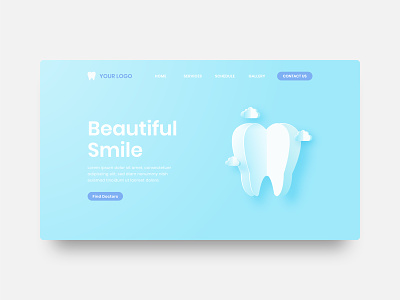 Dentists Home Page check day dentist dentists doctor homepage medical paper cut teeth tooth ui web design