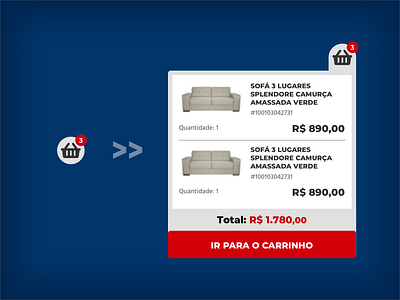 E-commerce floating cart design