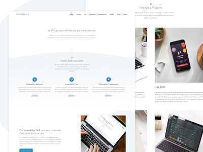 Whitespace Website blue design desktop grey icons interface product ui web web design website