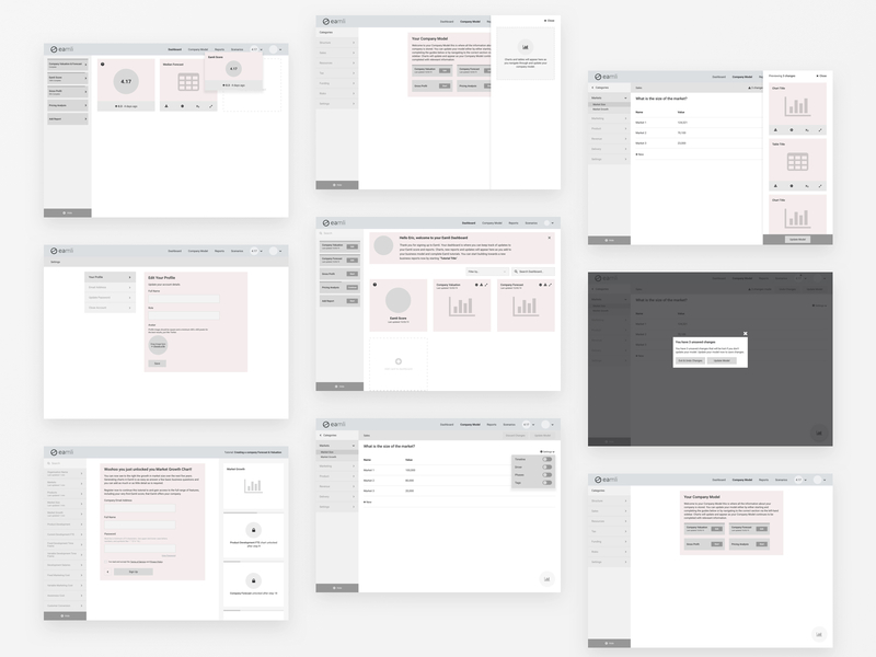 Eamli Wireframe Process Examples concept design grey interface lo fi product ui ux ux design web wireframe wireframes