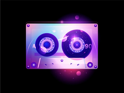 retrowave cassette tape galaxy retrowave space