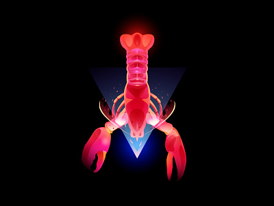 surreality lobster digital art fantasy light hot illustraion lobster surreality triangle
