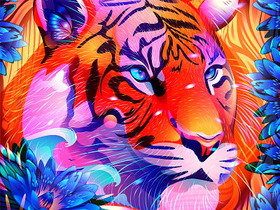 Tiger 2022 2022 color digital art dream fantasy illustration nft overlay symbol tiger water wave