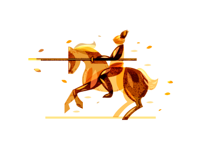 Knight in Golden-Brown atumn brown gold horse knight leaves overlay