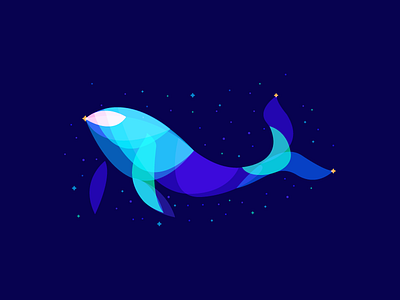 Space Whale blue dark deep overlay space whale