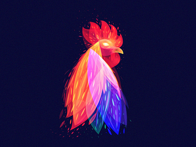 Fantastic Rooster2 fire flame light overlay rooster