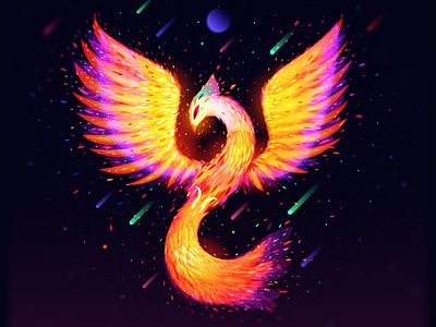 Revival Fantastic Phoenix color dream fantasy flame light phoenix rebirth space spirit
