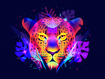 Psychedelic Jungle Beast beast colors jungle leopard psychedelic