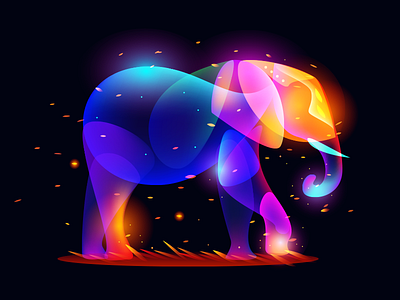 Fantasy Elephant color dark elephant fairytale fantasy illustration light