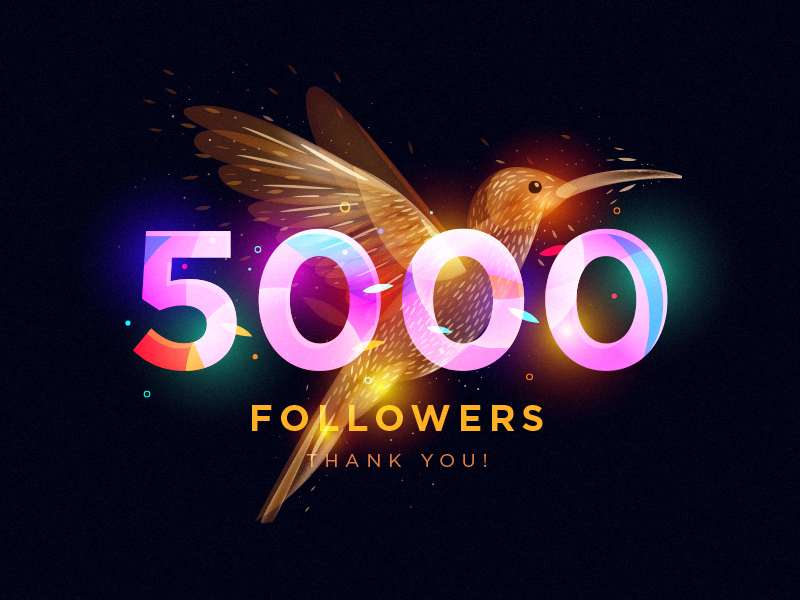 5000 Followers by Ilya Shapko | Dribbble | Dribbble
