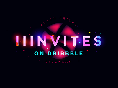 3 Invites black dribbble friday invitation invite