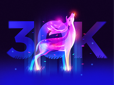 30K Followers 30k deer fantasy illustration light
