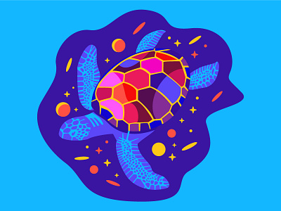 Turtle ocean space turtle