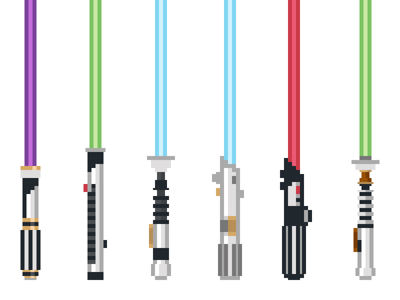 Pixel Lightsabers.