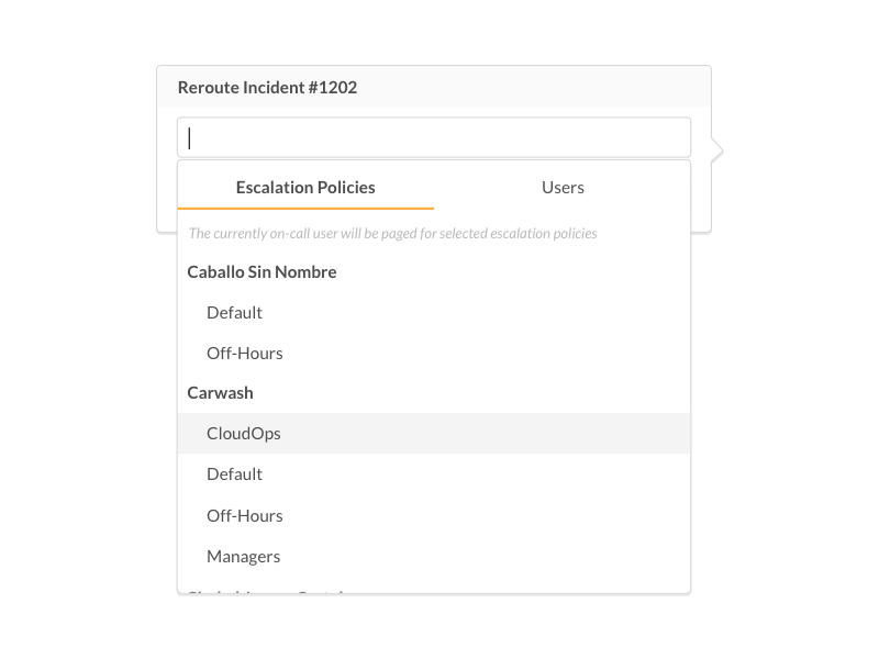 Reroute dropdown