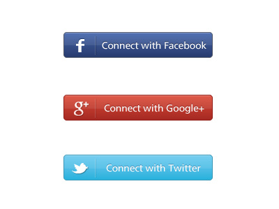 Connect with Buttons buttons connect facebook google twitter