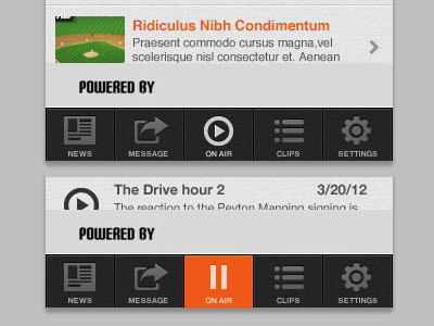 Sports Radio App Navigation app ios navigation