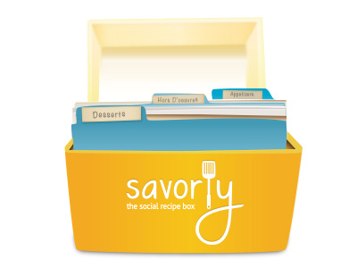 Savorly Recipe Box box curvy logo recipe savory spatula