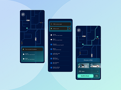 Cab booking app UI