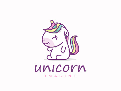 Cute Unicorn Logo Design