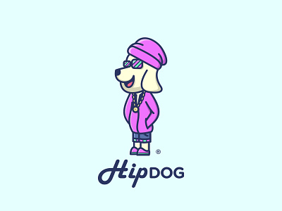 Hip Dog Logo Design animal cartoon character colorful cute design dog fashion friends head hip icon illustration logo mascot paw stylish urban young