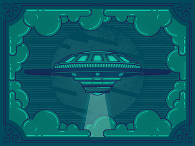 UFO aliens illustrator planet ufo