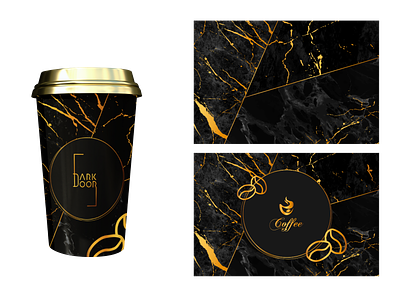Coffee Branding Mockup 3d abstract animation background black branding coffee gold graphic design logo mockup