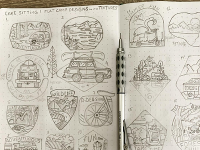 Sketchbook for Camping Badges Project