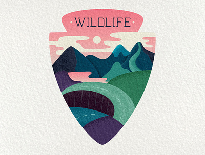 Wildlife Badge Illustration adventure badge camping design emblem illustration logo textured textures vector vintage wildlife