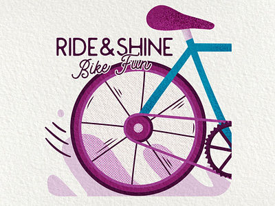 Ride & Shine Badge | Retro Bike Illustration