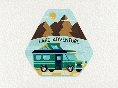 Lake Adventure | Badge Design with Textures