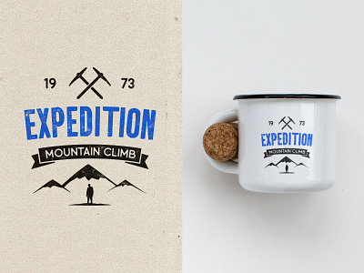 Expedition Badge adventure badge camping climbing expedition handdrawn illustration label mug sketch travel typography