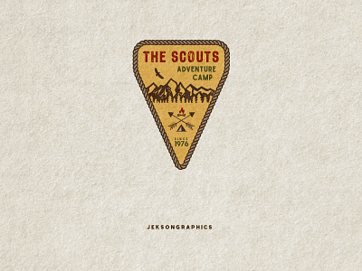 The Scouts - Adventure Camp Badge Design adventure badge boyscout camping emblem forest insignia logo pine retro label sticker typography