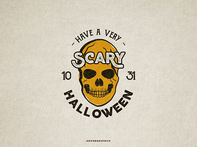 Halloween Skull Concept badge halloween holiday jack o lantern logo orange retro scary skull stamp typography vector