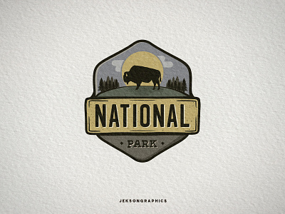 National Park Vintage Badge badge camping hiking illustration logo mountain national park patch travel vector vintage wild animal