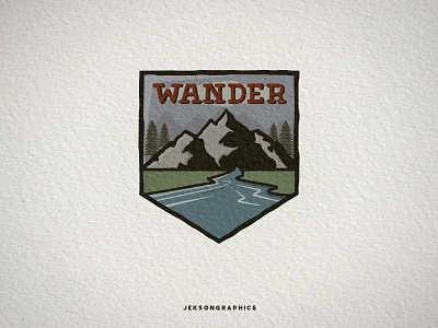 Wanderlust Vintage Patch badge camping hiking illustration logo mountain national park patch travel vector vintage wanderlust