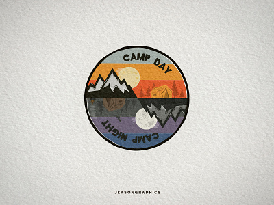 Vintage Camping Patch / Badge badge camping hiking illustration logo logomark mountain patch travel vector vintage wanderlust