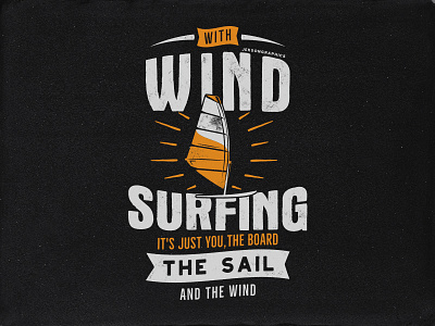 Wind Surfing Tee Design apparel design emblem extreme sports poster print retro design surfing t shirt tee graphics typography wind surfing