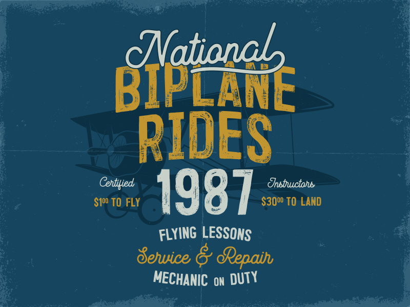 Biplane T-Shirt Design apparel badge emblem logo pilot aircraft biplane airplane graphic tee design t-shirt