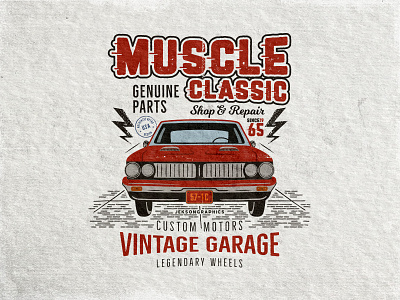 Muscle Classic - Retro Car Tee Design badge car classic design emblem gto muscle car pontiac retro t shirt tee