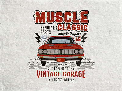 Muscle Classic - Retro Car Tee Design