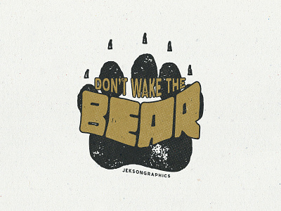 Don't Wake The Bear - Outdoor Badge adventure animal badge bear footprint outdoor patch print stamp track typography wild